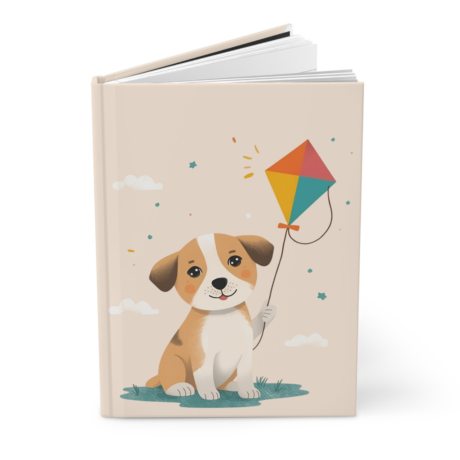 Dog playing kite Hardcover Journal - Image 3