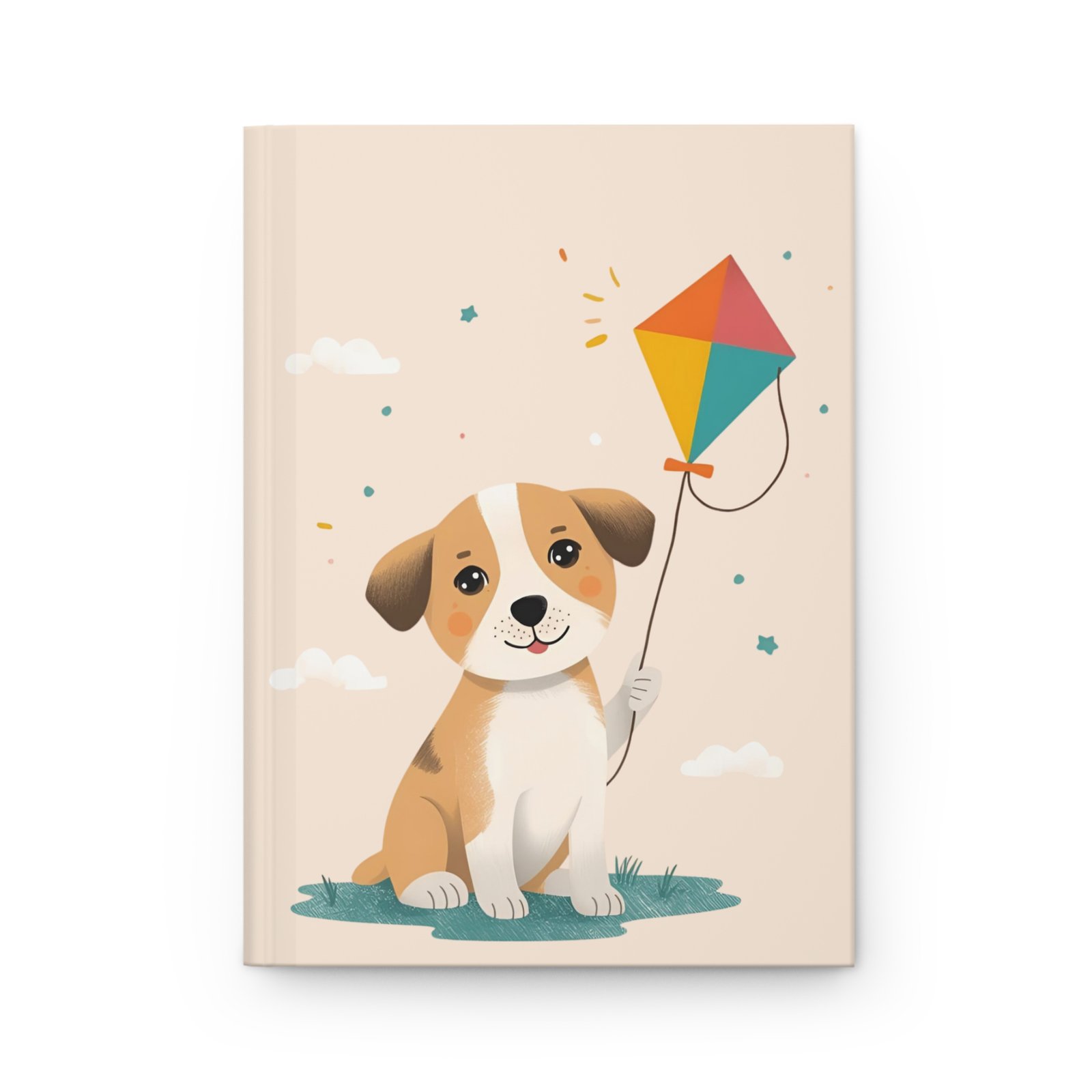Dog playing kite Hardcover Journal