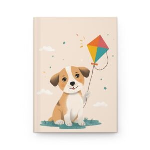 Dog playing kite Hardcover Journal