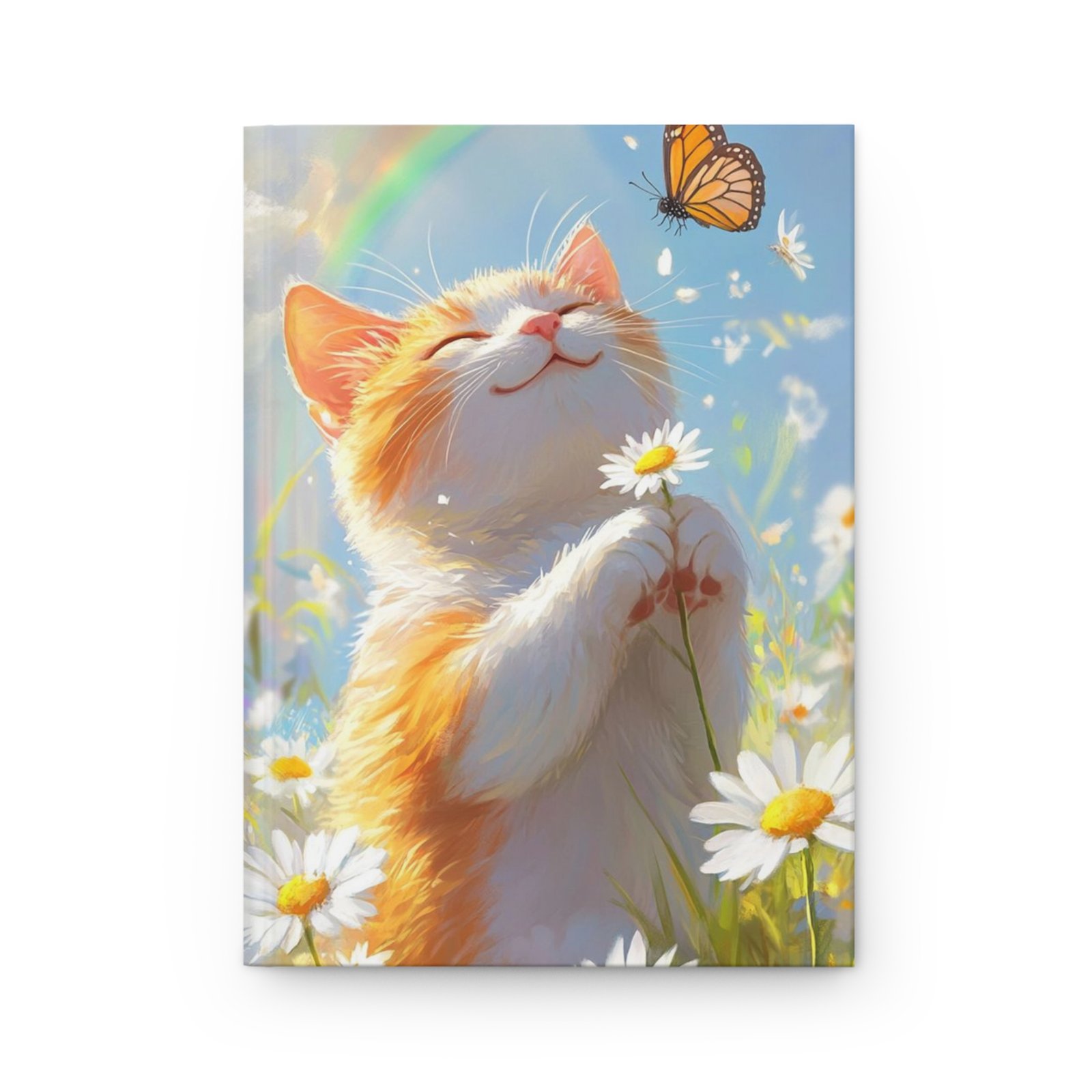 Cat at the garden Hardcover Journal