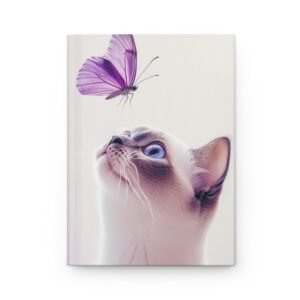 Cat and butterfly Hardcover Journal